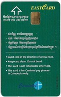 Cambodia - Camitel - Easycard Green 3$, Type 1 (Chip Uniqa UN01) Used - Cambodge