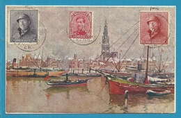 138+168+169 Op Kaart Aangetekend Stempel ANTWEERPEN 5 Naar Tchecoslovaque - 1919-1920 Roi Casqué