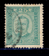 ! ! Ponta Delgada - 1892 D. Carlos 25 R (Perf 12 3/4) - Af. 05 - Used - Ponta Delgada