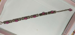 BRACELET SERTI DE PIERRES ROSE EN ARGENT " MIRACLE" - Collane/Catenine