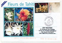 POLYNESIE FRANCAISE - Enveloppe Affr. Composé Oblitérée " HAKAHAU - UA - POU / MARQUISES" 20-12-2007 - Storia Postale