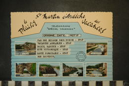 CP, 07, SAINT MARTIN D'ARDECHE, Diverses Vues, Télégramme - Other & Unclassified