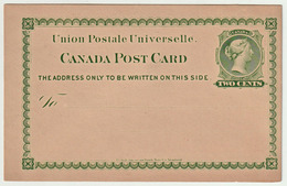 Carte Postale P4 (Webb) 2 Cents Vert Jaune Neuve - 1860-1899 Règne De Victoria