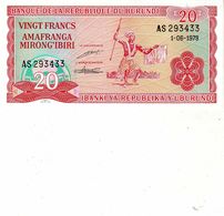 Billet De Banque De La République Du Burundi 20 Francs Du 1 Juin 1979 Neuf - Burundi