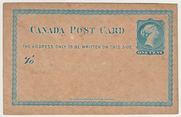 Carte Postale P1 (Webb) 1 Cent Bleu Vert Neuve F - 1860-1899 Reinado De Victoria