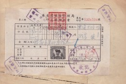 CHINA  CHINE CINA 1952.4.7 SHANGHAI  DOCUMENT WITH EAST CHINA 9HUA DONG) REVENUE BOOK - Storia Postale