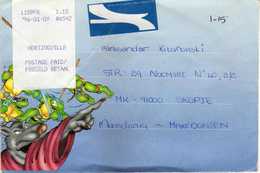 South Africa 1996 - Hertzogville Postage Paid/Posgeld Betaal Letter Via Macedonia - Brieven En Documenten