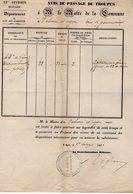 VP14.927 - MILITARIA - AGEN 1850 - Avis De Passage De Troupes 44 ème De Ligne X VALENCE D'AGEN - Documenten