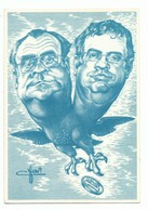 CPSM Satire Politique Fête De L'amitié Syndicat Force Ouvrière F O Illustrateur Chop  - Octobre 1988 - Aigle à 2 Têtes - Syndicats