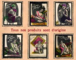 NUS - PIN-UP, STARLETTES , BELLES HORIZONTALES - SIX CARTES CIGARETTE BASTOS - MELIA - Montées /cartonnage Belle Pub DOS - Melia