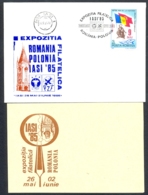 78842- ROMANIA-POLAND PHILATELIC EXHIBITION, IASI, SPECIAL COVER AND POSTCARD, 1985, ROMANIA - Briefe U. Dokumente