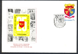 78844- FOCSANI PHILATELIC CLUB ANNIVERSARY, SPECIAL COVER, 1983, ROMANIA - Storia Postale