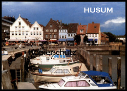 ÄLTERE POSTKARTE HUSUM HAFEN NORDSEE BOOTE Harbour Boot Autos Auto Mercedes Ansichtskarte Postcard Cpa AK - Husum