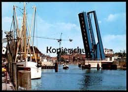 ÄLTERE POSTKARTE HUSUM HAFEN KLAPPBRÜCKE Brücke Flap Bridge Counterpoise Pont Basculant Ship Ansichtskarte Postcard Cpa - Husum