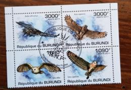 BURUNDI Oiseaux, Oiseau, Chouette, Bird, Pajaros, Aves, Bloc De 4 Valeurs émises En 2011.  Oblitéré (used) - Eagles & Birds Of Prey