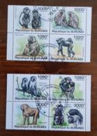 BURUNDI Singes, Gorilles, 2 Blocs De 4 Valeurs émises En 2011.  Oblitéré (used) - Gorilla's