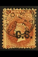 SOUTH AUSTRALIA DEPARTMENTALS "C.S." (Chief Secretary) 1870 1s Chestnut, Perf 11½x10, SG 108, Ovptd "C.S." Fine Used, Sm - Autres & Non Classés