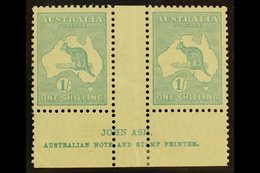1929-30 Small Multiple Wmk 1s Blue-green Roo (SG 109), Ash Imprint Pair With "N" Over "N", BW 34z, Fine Mint  For More I - Andere & Zonder Classificatie