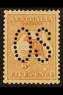 OFFICIAL 1913 5d Chestnut With Large "OS" Puncture, SG O7, Never Hinged Mint, A Beautiful Stamp. For More Images, Please - Andere & Zonder Classificatie