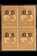 OFFICIALS 1932-33 6d Chestnut Kangaroo Wmk W15 "OS" Overprint, SG O133, Never Hinged Mint BLOCK Of 4, The Upper Right St - Andere & Zonder Classificatie