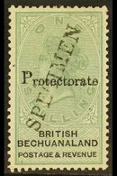 1888 1s Green And Black, Protectorate, Overprinted "Specimen", SG 46s, Very Fine Mint. For More Images, Please Visit Htt - Other & Unclassified