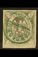 1867-68 5c Violet Condor (Scott 3, SG 10b), Fine Used With Nice Circular "Corocoro" Postmark In Blue, Four Large Margins - Bolivia
