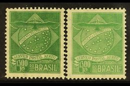 PRIVATE AIR COMPANY LOCAL STAMPS CONDOR SYNDICATE 1927 1300r Green & 1300r Pale Green (1937 Printing) Both Without 'Synd - Andere & Zonder Classificatie