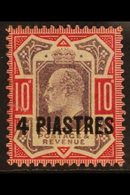 TURKISH CURRENCY 1902 4pi On 10d, Chalk Surfaced Paper, No Cross On Crown, SG 10ba, Very Fine Mint. For More Images, Ple - Britisch-Levant