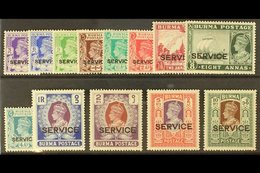 OFFICIALS 1939 Set Complete, SG O15/O27, Very Fine Mint (13 Stamps) For More Images, Please Visit Http://www.sandafayre. - Birma (...-1947)