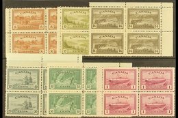 1946-47 Peace Re-conversion "Postage" Set, SG 401/406, FINE MINT/NHM Blocks Of 4 (6 Blocks = 24 Stamps) For More Images, - Altri & Non Classificati