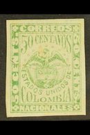 1879 50c Green On Laid Paper, Scott 83, Mint With Good Margins, Some Toning Spots On The Back But Has Been Only Very Lig - Kolumbien