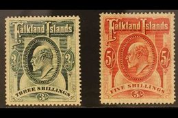 1904 3s Green And 5s Red Ed VII , SG 49/50, Very Fine Mint. (2 Stamps) For More Images, Please Visit Http://www.sandafay - Falklandeilanden
