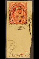 1914 1d Vermilion, Ed VII, Vf Used On Piece Cancelled "New Island Falkland Is, JY 15 14" Cds.  For More Images, Please V - Falklandinseln