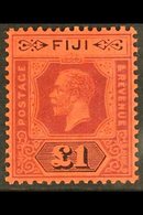 1923 £1 Purple And Black On Red, Die II, SG 137a, Very Fine Mint. For More Images, Please Visit Http://www.sandafayre.co - Fiji (...-1970)