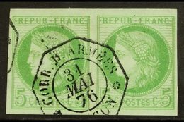 COCHIN CHINA 1876 5c Green, Ceres, Yv 17, Superb Used Horizontal Pair With "Corr. D. Armees 31 Mai 76 Saigon" Octagonal  - Otros & Sin Clasificación