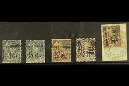 CONGO 1891-92 SURCHARGES An All Different Used Group Of "Congo Francaise" Overprints With 5c On 1c, 5c On 15c, And 5c On - Altri & Non Classificati