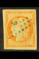 GUADELOUPE 1871 40c Orange, Ceres, Yv 13, Superb Used With Blue Dotted Lozenge "GPE" Cancel. For More Images, Please Vis - Otros & Sin Clasificación