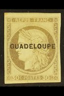 GUADELOUPE 1891 30c Brown Ceres, Overprinted, Yv 12, Very Fine Mint. For More Images, Please Visit Http://www.sandafayre - Sonstige & Ohne Zuordnung