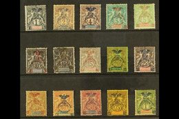 NEW CALEDONIA 1903 50th Anniversary Complete Overprint Set, Yvert 67/80, Fine Mint. (15 Stamps) For More Images, Please  - Other & Unclassified