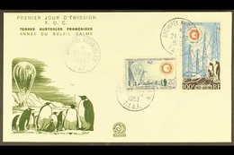 T.A.A.F. 1963 Quiet Sun Year On Illustrated First Day Cover, Yvert 21 & Airmail 7, Light Crease On Front, Clear Of Stamp - Sonstige & Ohne Zuordnung