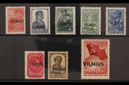 VILNIUS 1941 Local Overprints Complete Set To 80k (Michel 10/17, SG 10/17), Never Hinged Mint, Fresh. (8 Stamps) For Mor - Autres & Non Classés