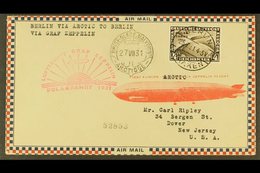 1931 GRAF ZEPPELIN POLAR FLIGHT, Superb Airmail Cover Franked Germany 1931 4Rm Polar Flight Adhesive Tied By Berlin Cds  - Altri & Non Classificati