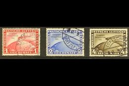 1933 Air Zeppelin Chicago Exhibition Flight Overprints Complete Set (Michel 496/98, SG 510/12), Good To Fine Cds Used, F - Other & Unclassified