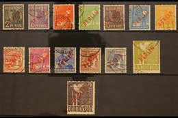 1949 "BERLIN" Overprints In Red Complete Set (Michel 21/34, SG B21/34), Fine Cds Used, Very Fresh, All Stamps Expertized - Sonstige & Ohne Zuordnung