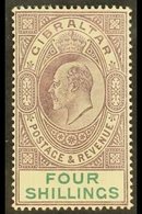 1903 (wmk CA) KEVII 4s Dull Purple And Green, SG 53, Very Fine Mint. For More Images, Please Visit Http://www.sandafayre - Gibraltar