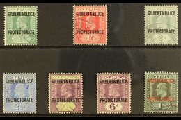 1911 Protectorate Overprint Set, SG 1/7, Very Fine Used (7 Stamps) For More Images, Please Visit Http://www.sandafayre.c - Isole Gilbert Ed Ellice (...-1979)
