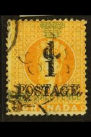 1886 1d On 1½d Orange, Variety "surcharge Double", SG 37b, Very Fine Used. RPS Cert. For More Images, Please Visit Http: - Granada (...-1974)
