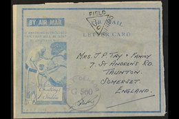 BRITISH MILITARY FORCES CHRISTMAS AEROGRAMME 1944 Censored Illustrated Air Letter With 'Greetings From India' Monkeys De - Other & Unclassified