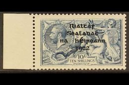 1922 THOM SEAHORSE RARITY 10s Dull Grey Blue Seahorse, Thom Printing, SG 46, Left Marginal Example Showing RETOUCH TO 10 - Altri & Non Classificati