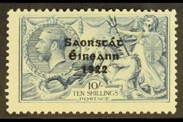 1922-23 10s Dull Grey-blue With Three Line Overprint, SG 66, Fine Mint. For More Images, Please Visit Http://www.sandafa - Otros & Sin Clasificación